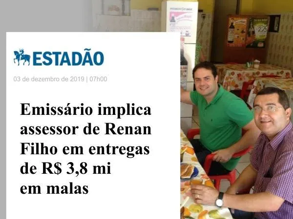Depoente disse que assessor de Renan Filho teria pego propina de campanha em hotel de Maceió
