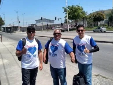 Missionários da AD Alagoas durante o período de evangelização no Rock in Rio