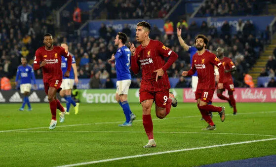 Imagem ilustrativa da imagem Firmino faz dois e Liverpool atropela Leicester