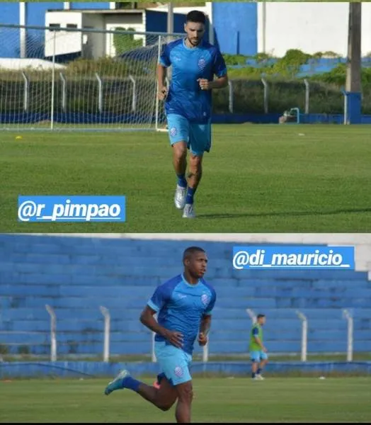 Rodrigo Pimpão e Diego Maurício chegaram ao Mutange nessa quarta (8) e já foram integrados ao grupo nessa quinta