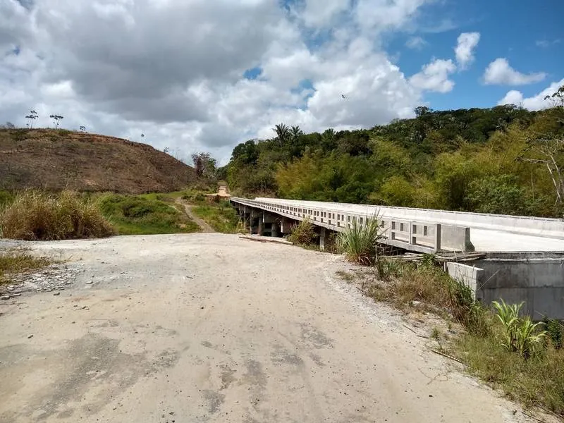 Ponte abandonada não liga nada a lugar nenhum, e o mato já começou a tomar conta