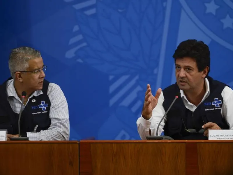 Mandetta conduziu a coletiva de imprensa ao lado do secretário Wanderson Oliveira