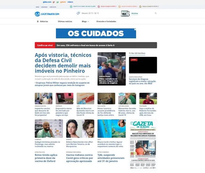 Cores, tamanho das fontes, posição de fotografias, tudo foi planejado pela equipe de tecnologia da Gazetaweb