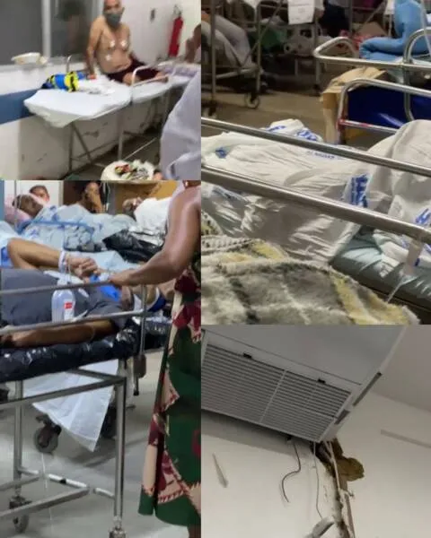 Deputados registraram em fotos o caos encontrado dentro do HGE no último sábado, quando fizeram visita surpresa