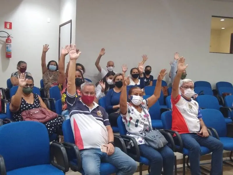 Reunião no auditório da Superintendência da Polícia Federal, em Jaraguá, juntou os representantes de 2 mil viúvas