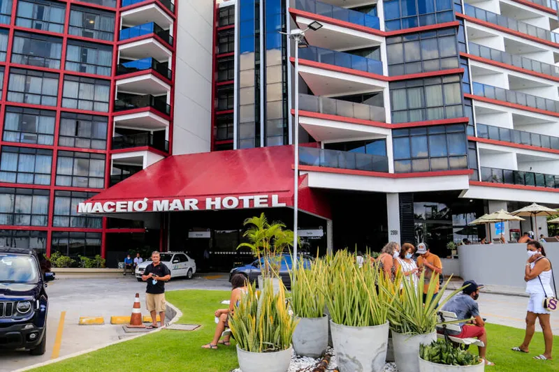 Maceió, 09 de março de 2021 
Movimentação de turistas em hotel no bairro de Ponta Verde em Maceió. Alagoas - Brasil.
Foto:@Ailton Cruz