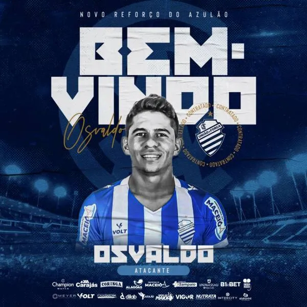 Polivalente no campo de ataque, Osvaldo, de 34 anos, teve sua contratação anunciada oficialmente pelo Azulão, nessa quinta-feira (3)