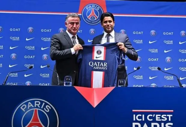 Técnico Christophe Galtier (esq) chegou ao PSG e comentou sobre Neymar: “É claro que quero ele”