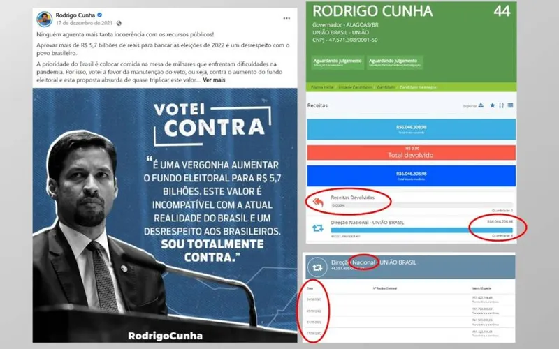 Imagem ilustrativa da imagem CUNHA É O CANDIDATO AO GOVERNO QUE MAIS RECEBEU DINHEIRO DO ‘FUNDÃO’