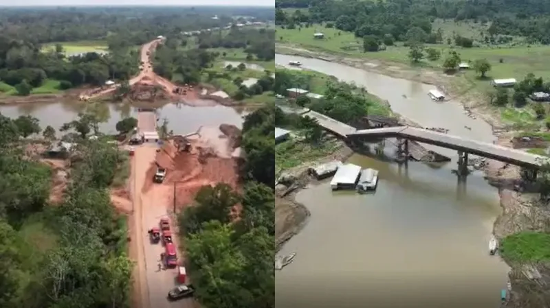 Imagem ilustrativa da imagem DESABAMENTOS DE PONTES NO AM AFETAM 100 MIL PESSOAS