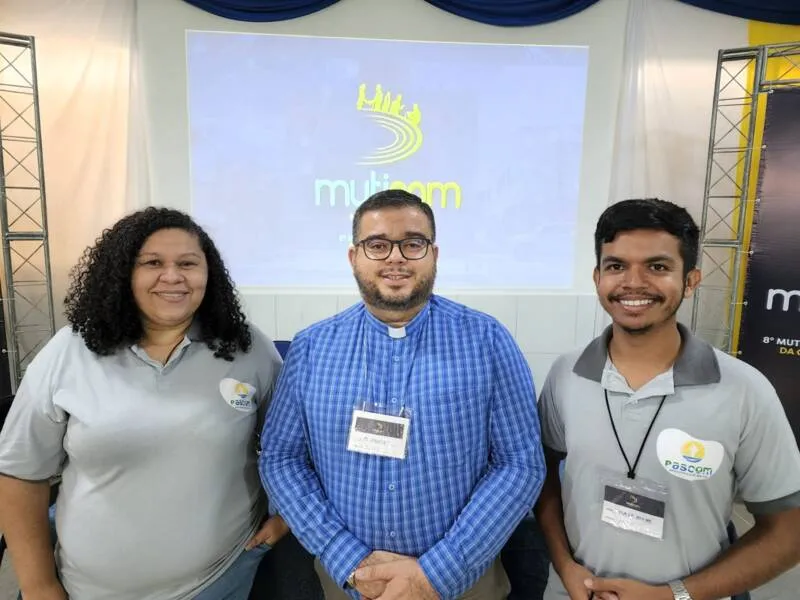 Maria Cícera, padre Fernando Bezerra e o agente Thiago Aquino estiveram na edição do evento realizada na Paraíba