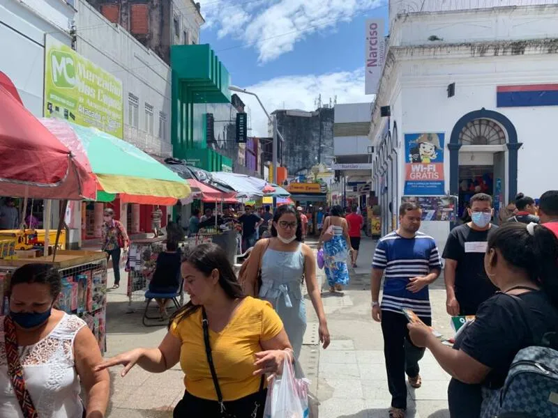 No Centro de Maceió, a grande maioria já não utiliza mais a proteção contra a Covid-19