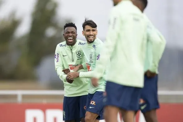 Vini Jr e Paquetá estão na formação testada pelo técnico Tite na Seleção Brasileira, para o amistoso desta sexta