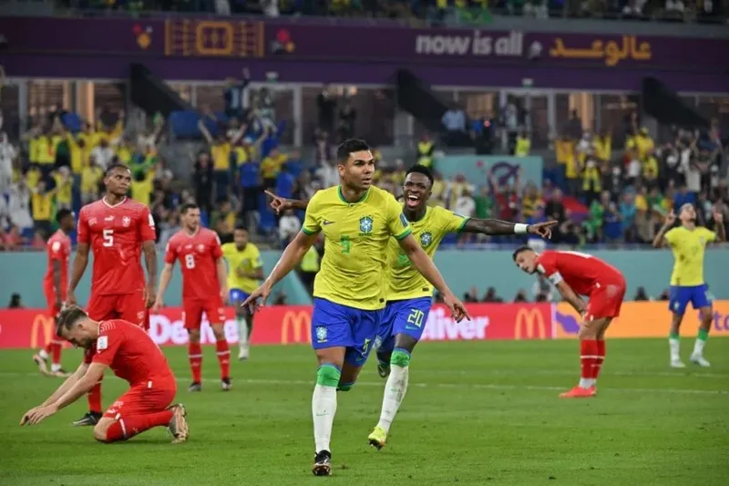 Casemiro fez o único gol do Brasil sobre a Suíça, em partida nessa segunda-feira (28)