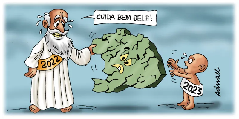 Imagem ilustrativa da imagem Charge de Adnael Silva - 31/12/2022 e 01/01/2023