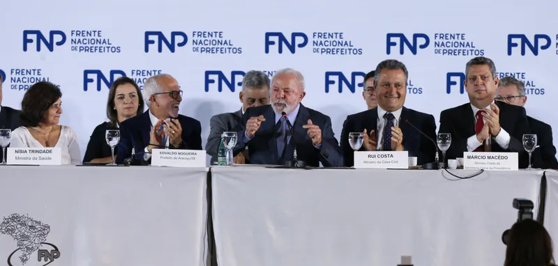 Brasília (DF) 14/03/2023  Presidente, Luiz Inácio Lula da Silva, durante encerramento da reunião da Frente Nacional de Prefeito.