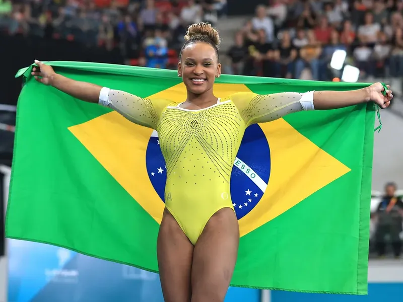Ginasta brasileira Rebeca Andrade ganhou o ouro no salto individual nos Jogos Pan-Americanos de 2023