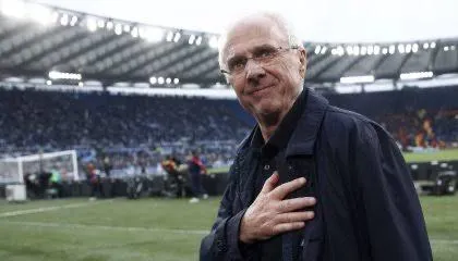 Sven-Göran Eriksson antes de partida entre Lazio e Roma pelo Campeonato Italiano