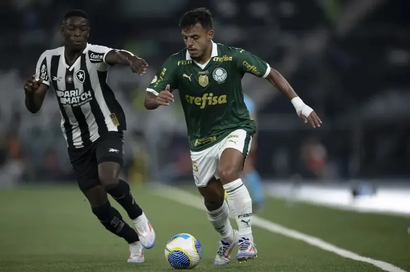 Botafogo e Palmeiras durante a disputa da Série A do Brasileirão