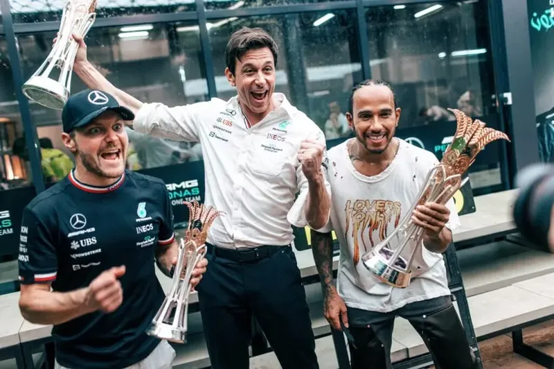 Bottas, Wolff e Hamilton formaram parceria por 5 anos seguidos