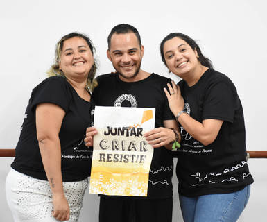 Lili Lucca, Bruno Alves e Jocianny Carvalho ministraram oficina de estrutura cênica durante o Festal 2019