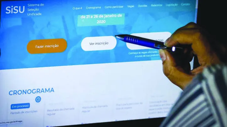 De acordo com o Ministério da Educação o sistema de inscrições funciona sem interrupção