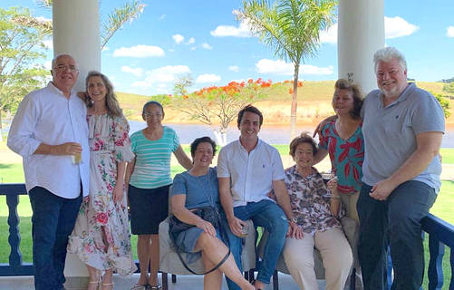 Na Fazenda Mauriti, família Farias – FÁBIO, ANDRÉA, AUGUSTA, GUILHERME, MARIA CÉLIA, CECÍLIA – e BRENO GAMA em momento relax