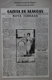 Reprodução do primeiro número da Gazeta de Alagoas, publicado em 25 de fevereiro de 1934