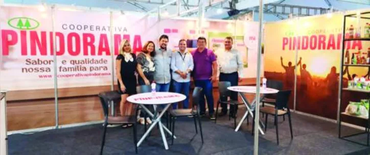 Estande contou com exposição de alimentos do mix de produtos da cooperativa