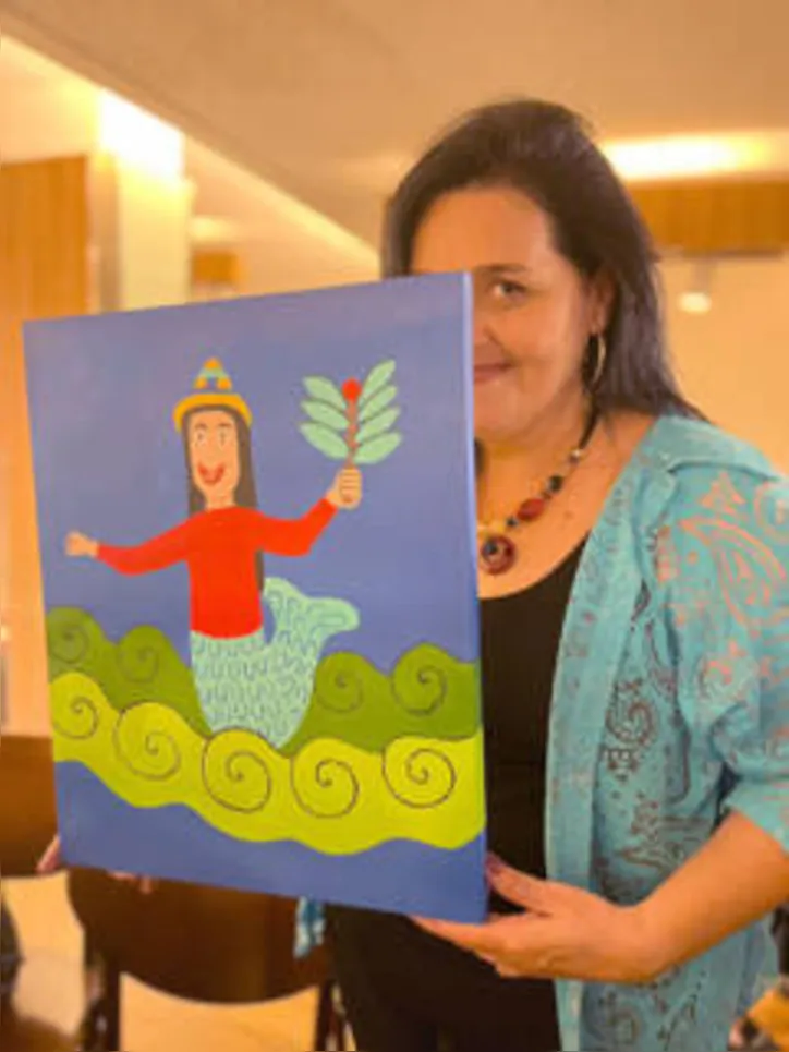 A artista SANDRA NEVES foi a mentora do workshop artístico