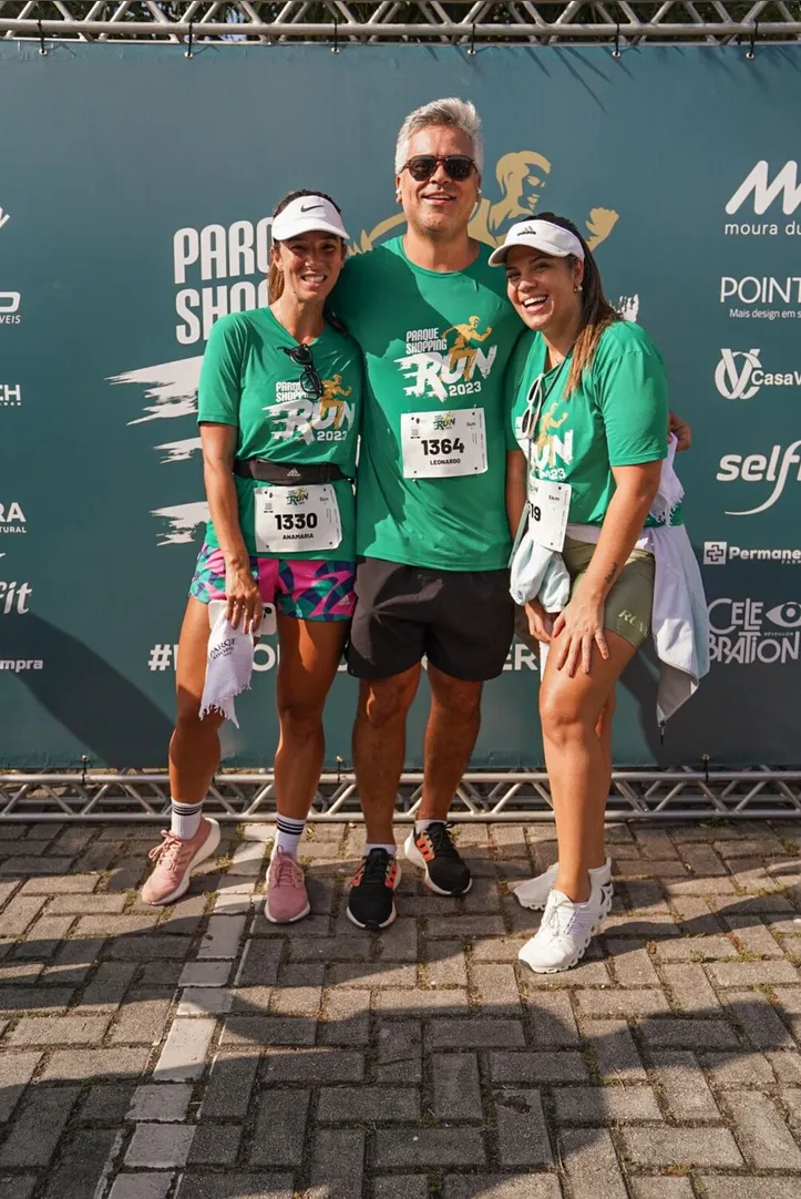 LÉO+ANAMARIA FRANCO e FERNANDA STUDART felizes com o sucesso da II Parque Run