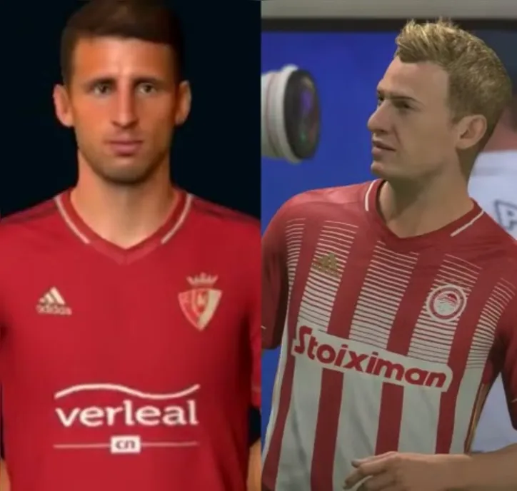 Calleri (esq.) e Rafinha representados em games do antigo FIFA