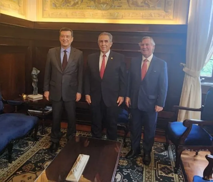 Desembargador Orlando Rocha, Vice-presidente do TJAL, cumprindo pauta institucional no Tribunal de Justiça de São Paulo, onde foi recebido pelos desembargadores Antônio Torres Garcia e Arthur Beretta, Presidente e Vice-presidente da Corte paulista