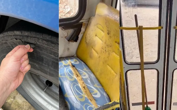 Inspeção encontrou pneus e acentos em condições precárias