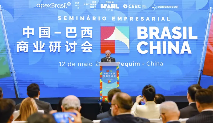 Presidente da República, Luiz Inácio Lula da Silva, durante encerramento do Fórum Empresarial Brasil-China