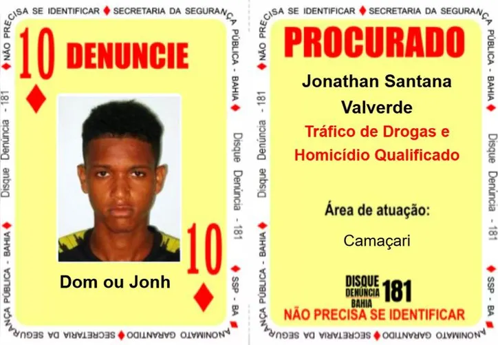 Jonathan Santana Valverde, de 24 anos, ocupava a carta 'Dez de Ouro'