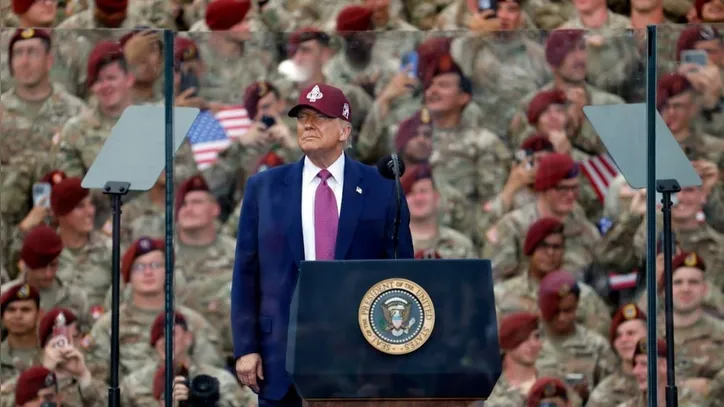Trump discursou ontem (10) para militares na Carolina do Norte
