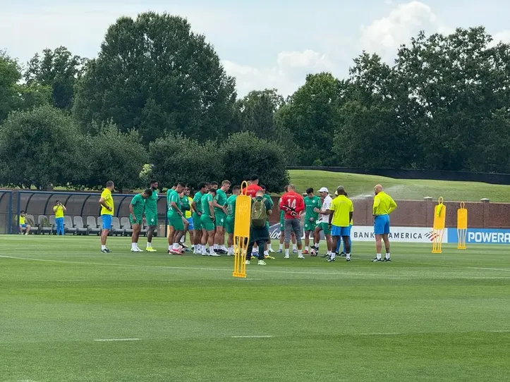 Palmeiras durante treinamento para enfrentar o Al Ahly