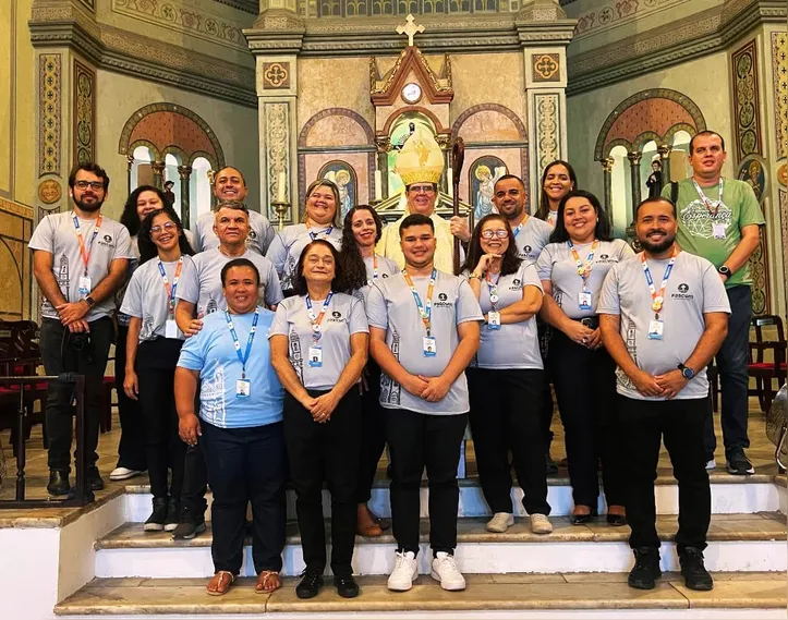 Integrantes da Pastoral da Comunicação durante o encontro