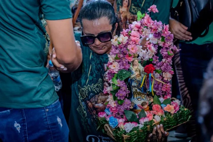 Maria de Fátima encontrou em Nossa Senhora dos Prazeres a alegria de viver, depois que voltou a andar, há 17 anos