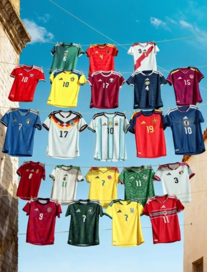 Imagem ilustrativa da imagem Adidas anuncia novas 22 camisas de seleções para a Copa do Mundo 2026