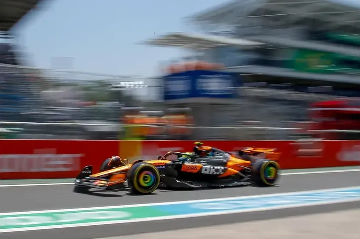 Lando Norris no treino livre para o GP de São Paulo de F1