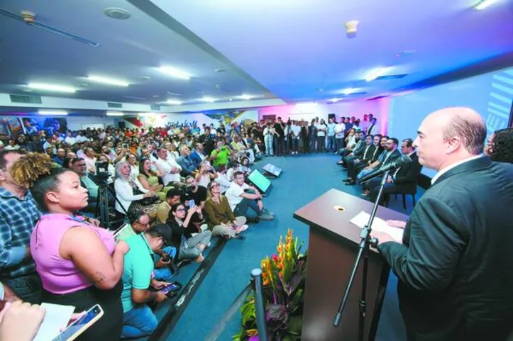 Solenidade de posse dos novos secretarios Marcelo Melo e Aline Rodrigues.
Foto: Pei Fon/ Agencia Alagoas