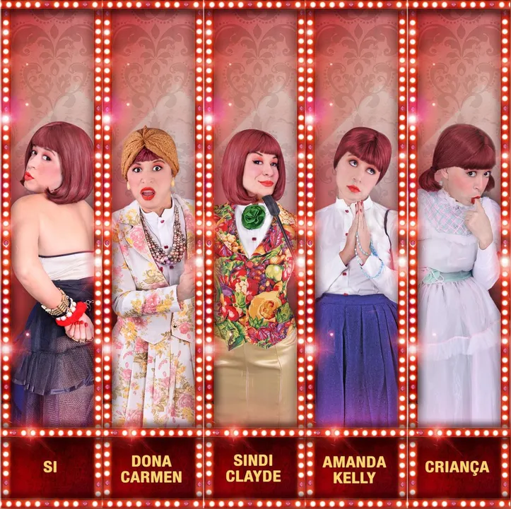 Personagens da atriz Ivana Iza no espetáculo "Devassas"