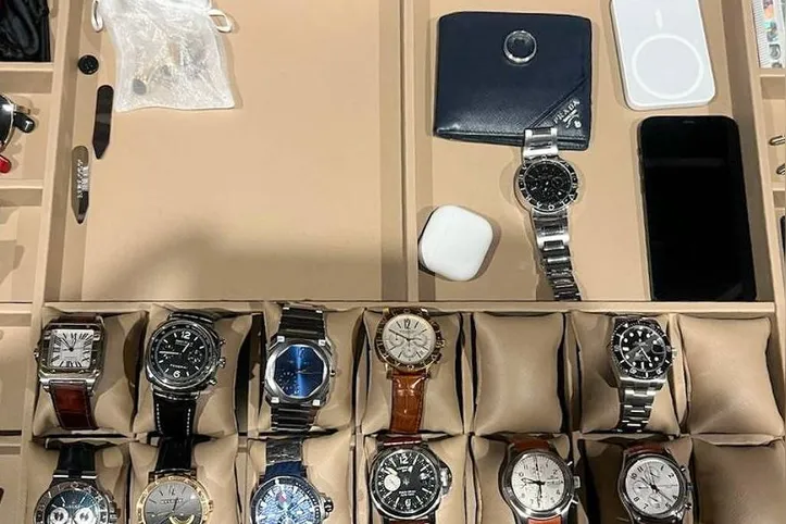 Relógios de luxo apreendidos em operação da Polícia Federal