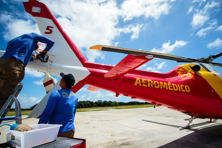 O Departamento Estadual de Aviacao apresenta os resultados do primeiro ano de operacao para a imprensa e autoridades. 
Foto: Pei Fon/ Agencia Alagoas