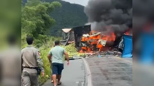 Grave acidente com carretas deixa três feridos na BR-101, em Joaquim Gomes - Imagem