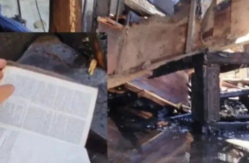 Casa é destruída por incêndio em Arapiraca e só Bíblia fica intacta