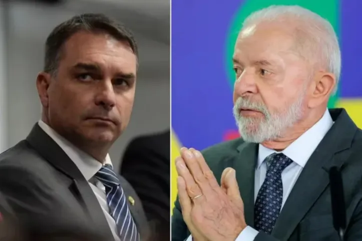 Imagem ilustrativa da imagem Flávio Bolsonaro sobe e empata com Lula no 2º turno, aponta Pesquisa Atlas