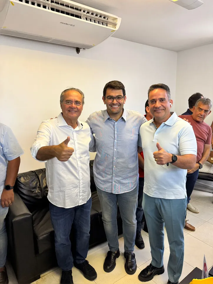 Renan Calheiros e Paulo Dantas na convenção do MDB-AL